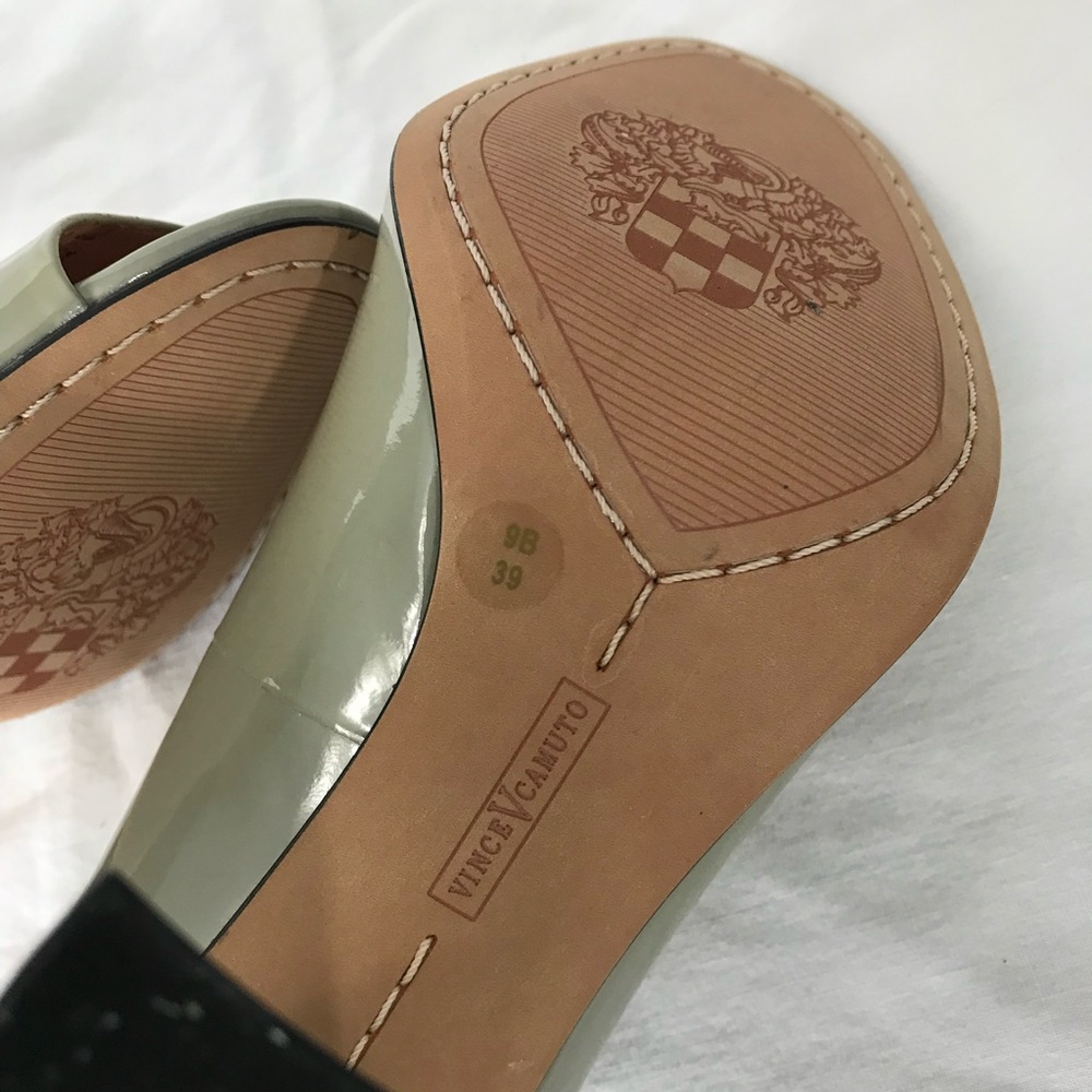 Vince Camuto Olive Patent Leather Peep-Toe Heels - Picture 6 of 8